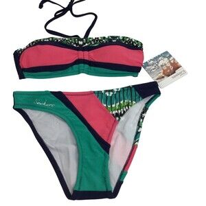 Seekers Australia Jade Jewel Halter Neck Two-Piece Bikini Swimsuit S NWT A83005